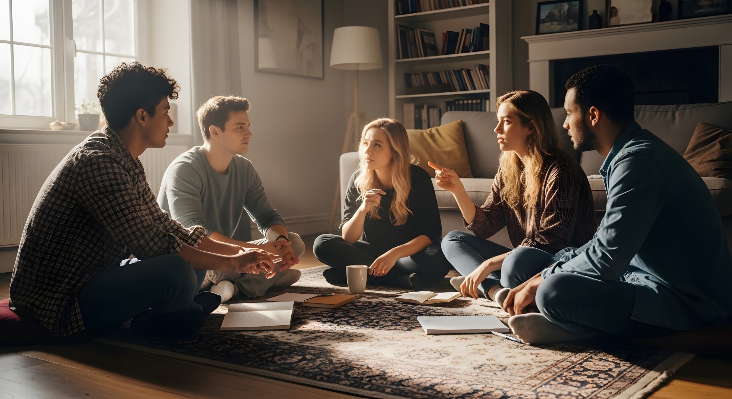 Pull a book and start a conversation.